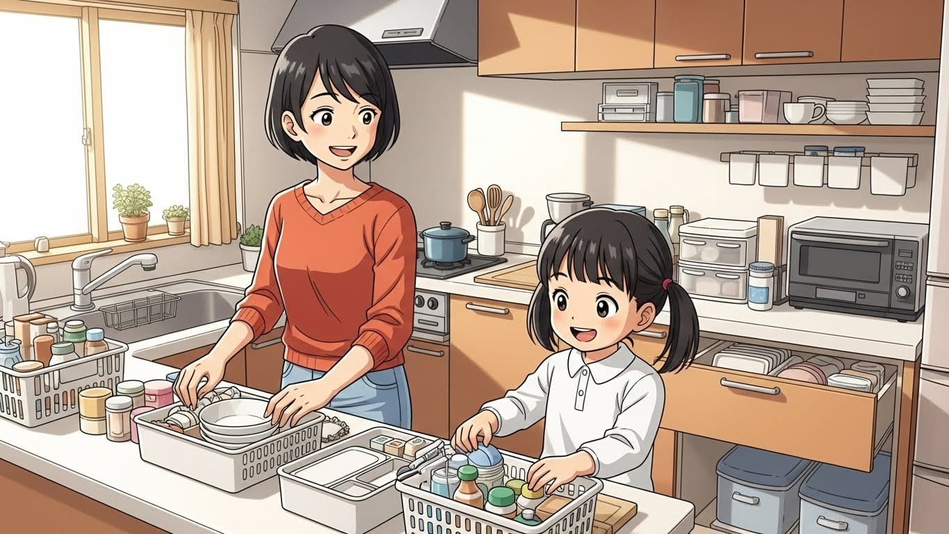 キッチンの楽な片付け手順+100均アイテムを使った収納アイデア